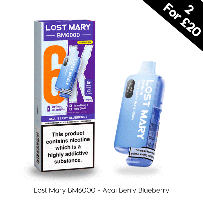 Acai Berry Blueberry Lost Mary BM6000 Pre-filled Pod Kit