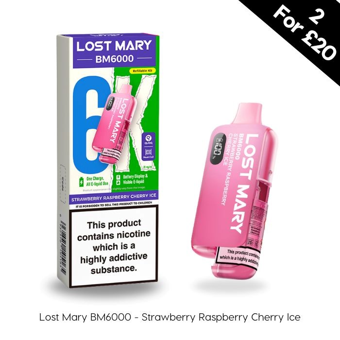 Strawberry Raspberry Cherry Ice - Lost Mary BM6000 Prefilled Kit