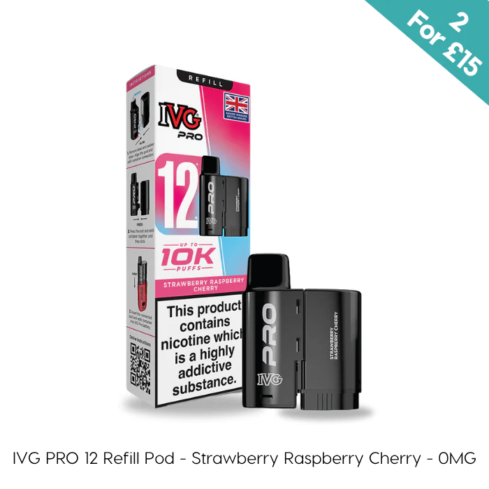 Strawberry Raspberry Cherry - Zero Nic - IVG PRO 12 Pods