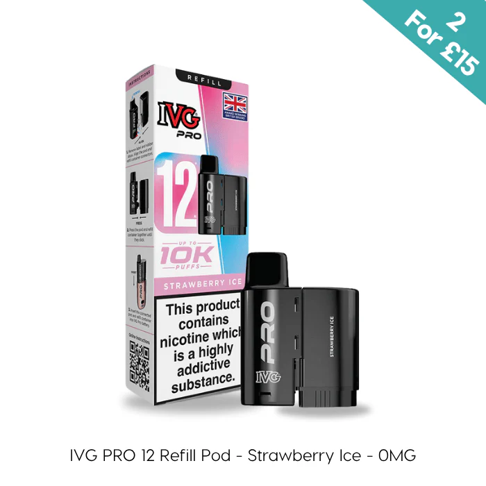 Strawberry Ice - Zero Nic - IVG PRO 12 Pods