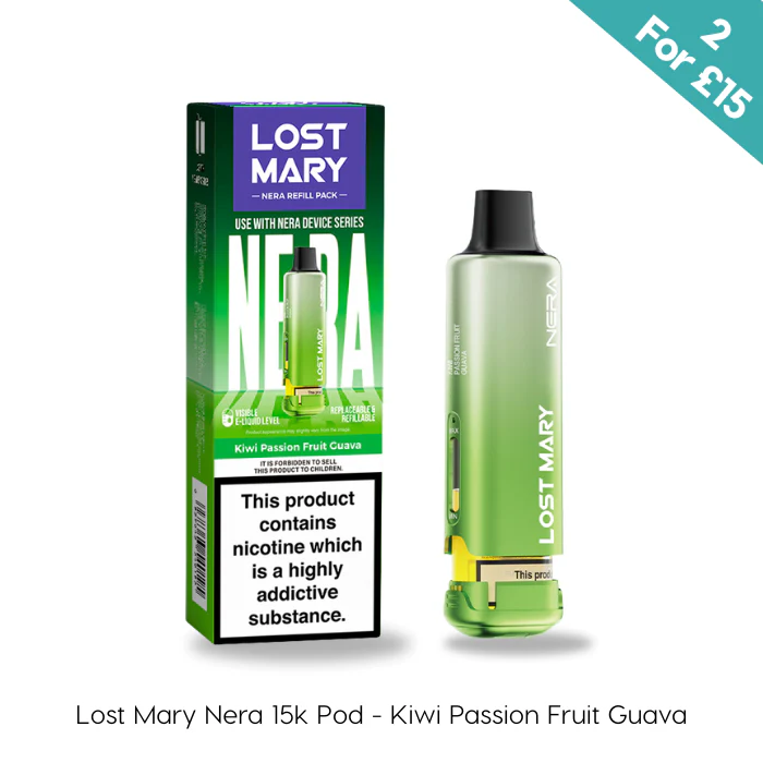 Kiwi Passion Fruit Guava - Lost Mary Nera 15K Prefilled Pods