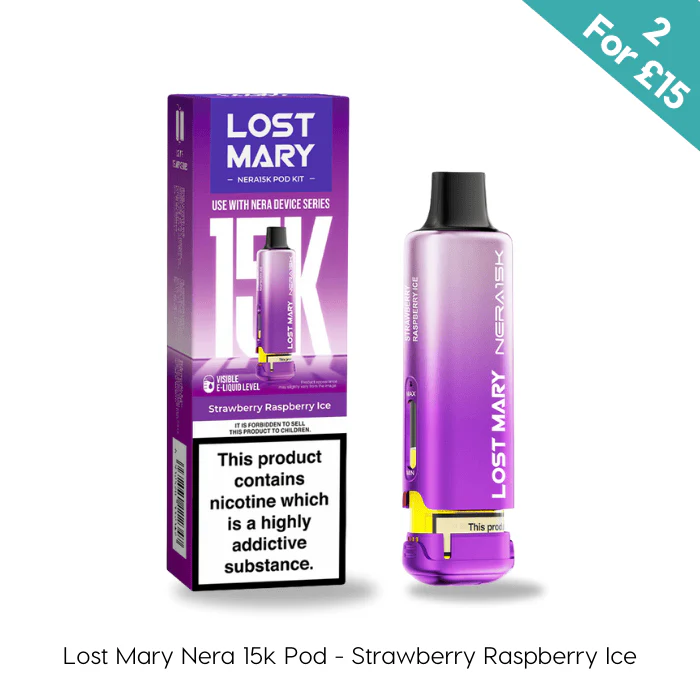 Strawberry Raspberry Ice - Lost Mary Nera 15K Prefilled Pods
