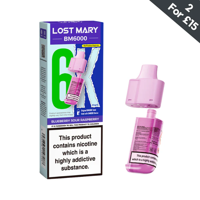 Blueberry Sour Raspberry - Lost Mary BM6000 POD