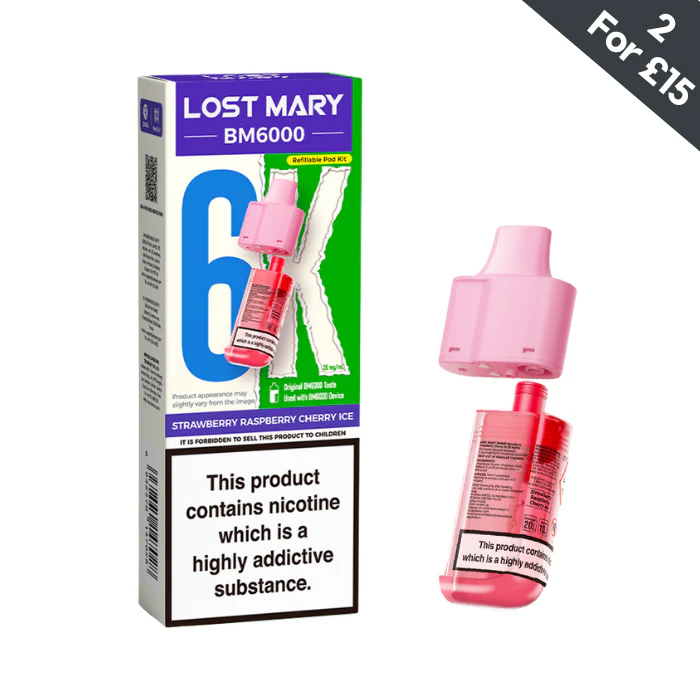 Strawberry Raspberry Cherry Ice - Lost Mary BM6000 POD