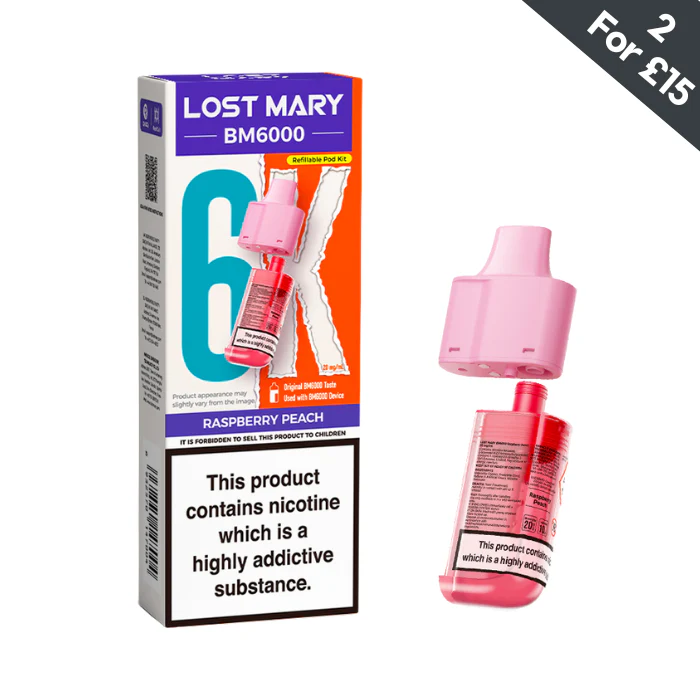 Raspberry Peach - Lost Mary BM6000 POD